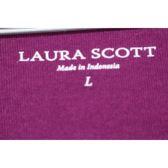 Laura Scott Lace Purple 3/4 Sleeves Top-Size Large - Picture 4 of 8